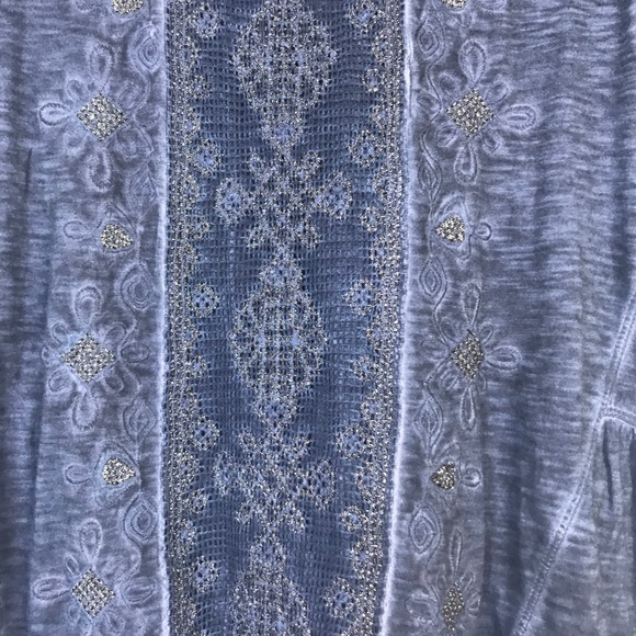 Style & Co Top Shirt Embroidered Scoop Neck Peplum - Picture 2 of 4